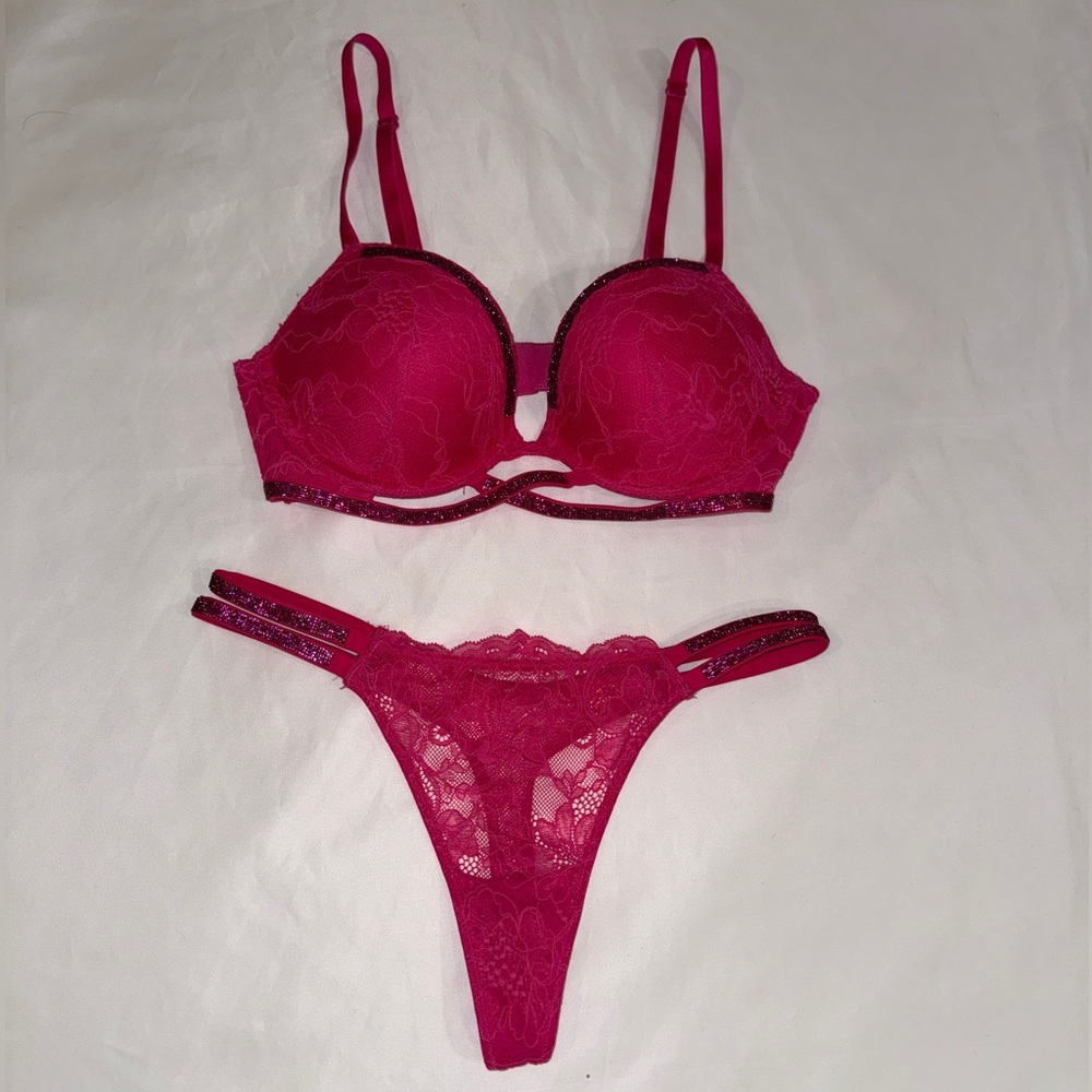 VICTORIA SECRET PINK RHINESTONE BRA